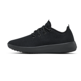 Men's Wool Runner Mizzles - True Black (Black Sole)