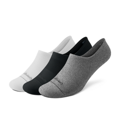 Anytime No Show Heel Grip Sock - Blizzard, Natural Black, Natural Grey Heather